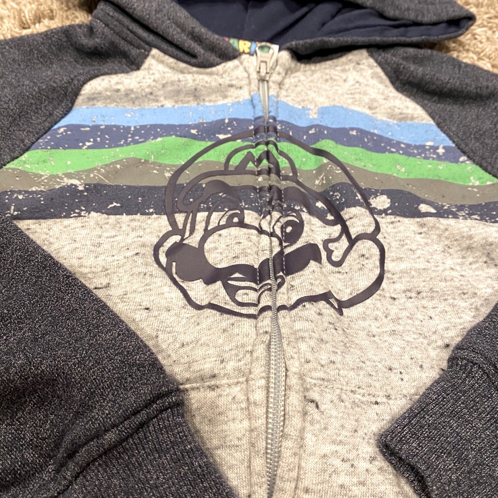 Super Mario Sweatshirt hoodie w zipper size 5/6